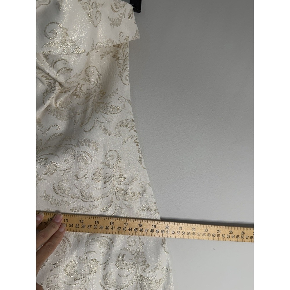 Night Way Collection Strapless Long Dress Gown Cream Gold Shimmer Prom Galla USA - Picture 8 of 9